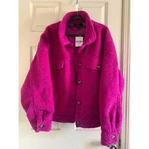 Plus size Women’s HOT PINK Fuzzy Jacket.